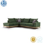 Γωνιακός καναπές δεξιά γωνία Luxury II pakoworld ύφασμα κυπαρισσί-ανθρακί 290x235x95εκ - Image 2