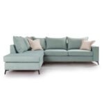 Γωνιακός καναπές δεξιά γωνία Romantic pakoworld ύφασμα Ciel-Cream 290x235x95εκ - Image 3