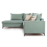 Γωνιακός καναπές δεξιά γωνία Romantic pakoworld ύφασμα Ciel-Cream 290x235x95εκ - Image 4