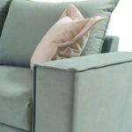 Γωνιακός καναπές δεξιά γωνία Romantic pakoworld ύφασμα Ciel-Cream 290x235x95εκ - Image 5