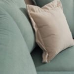 Γωνιακός καναπές δεξιά γωνία Romantic pakoworld ύφασμα Ciel-Cream 290x235x95εκ - Image 6