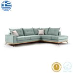 Γωνιακός καναπές αριστερή γωνία Luxury II pakoworld ύφασμα ciel-cream 290x235x95εκ - Image 2