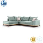 Γωνιακός καναπές δεξιά γωνία Luxury II pakoworld ύφασμα ciel-cream 290x235x95εκ - Image 2
