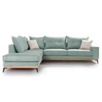 Γωνιακός καναπές δεξιά γωνία Luxury II pakoworld ύφασμα ciel-cream 290x235x95εκ - Image 3
