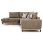 Γωνιακός καναπές δεξιά γωνία Luxury II pakoworld ύφασμα mocha-cream 290x235x95εκ - Image 4