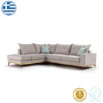 Γωνιακός καναπές δεξιά γωνία Luxury II pakoworld ύφασμα elephant-ciel 290x235x95εκ - Image 2