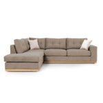 Γωνιακός καναπές δεξιά γωνία Boston pakoworld ύφασμα mocha-cream 280x225x90εκ - Image 3