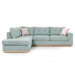 Γωνιακός καναπές δεξιά γωνία Boston pakoworld ύφασμα ciel-cream 280x225x90εκ - Image 3
