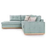 Γωνιακός καναπές δεξιά γωνία Boston pakoworld ύφασμα ciel-cream 280x225x90εκ - Image 4