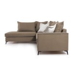 Γωνιακός καναπές δεξιά γωνία Romantic pakoworld ύφασμα mocha-cream 290x235x95εκ - Image 4
