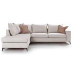 Γωνιακός καναπές δεξιά γωνία Romantic pakoworld ύφασμα cream-mocha 290x235x95εκ - Image 3
