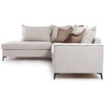 Γωνιακός καναπές δεξιά γωνία Romantic pakoworld ύφασμα cream-mocha 290x235x95εκ - Image 4