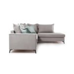 Γωνιακός καναπές δεξιά γωνία Romantic pakoworld ύφασμα elephant-ciel 290x235x95εκ - Image 4