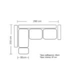 Γωνιακός καναπές δεξιά γωνία Romantic pakoworld ύφασμα elephant-ciel 290x235x95εκ - Image 5