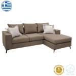Γωνιακός καναπές Fabulous pakoworld αναστρέψιμος ύφασμα mocha-cream 240x165x95εκ - Image 2
