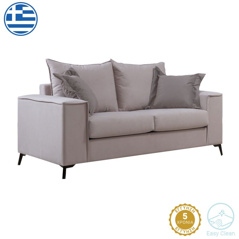 168-000048 Καναπές Verona 2θέσιος cream - μαξιλάρια mocha 173x93x100εκ - Image 1