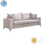 Καναπές Verona 3θέσιος cream - μαξιλάρια mocha 225x93x100εκ - Image 2