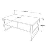 Τραπέζι σαλονιού Honora pakoworld oak-μαύρο 100x60x44,5εκ - Image 4