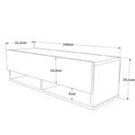 Έπιπλο τηλεόρασης επιτοίχιο Roscoe pakoworld ανθρακί-oak 100x31,5x29εκ - Image 5