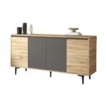 Μπουφές Augusta pakoworld oak-ανθρακί 160x40x78.5εκ - Image 2