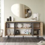 Μπουφές Augusta pakoworld oak-ανθρακί 160x40x78.5εκ - Image 3