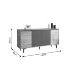 Μπουφές Augusta pakoworld oak-ανθρακί 160x40x78.5εκ - Image 6
