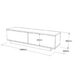 Έπιπλο τηλεόρασης Zoeva pakoworld wenge 140x.35x38.2εκ - Image 6