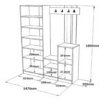 Έπιπλο εισόδου Doorse pakoworld μελαμίνης ανθρακί-oak 147.5x35x180εκ - Image 3