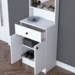 Έπιπλο εισόδου Rockder pakoworld λευκό μελαμίνης 60x35.5x182.8εκ - Image 3