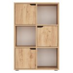 Βιβλιοθήκη Bookel pakoworld μελαμίνης σε oak απόχρωση 59.5x27.5x89εκ - Image 3