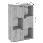 Βιβλιοθήκη Bookel pakoworld μελαμίνης σε oak απόχρωση 59.5x27.5x89εκ - Image 5