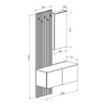 Έπιπλο εισόδου Arika pakoworld λευκό-sonoma 100x37x199.5εκ - Image 5