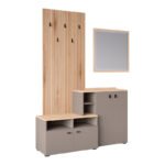 Έπιπλο εισόδου Ebro pakoworld σε oak-cappuccino απόχρωση 150.3x41.2x204.7εκ - Image 3