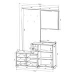 Έπιπλο εισόδου Ebro pakoworld σε oak-cappuccino απόχρωση 150.3x41.2x204.7εκ - Image 6