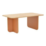 Τραπέζι Bοca pakoworld σε oak-κεραμιδί απόχρωση 100x60x42εκ - Image 2
