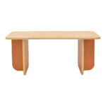 Τραπέζι Bοca pakoworld σε oak-κεραμιδί απόχρωση 100x60x42εκ - Image 3