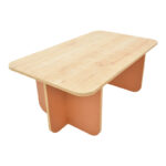 Τραπέζι Bοca pakoworld σε oak-κεραμιδί απόχρωση 100x60x42εκ - Image 5