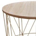 Τραπέζι σαλονιού Kumi pakoworld oak-χρυσό Φ41x40εκ - Image 3