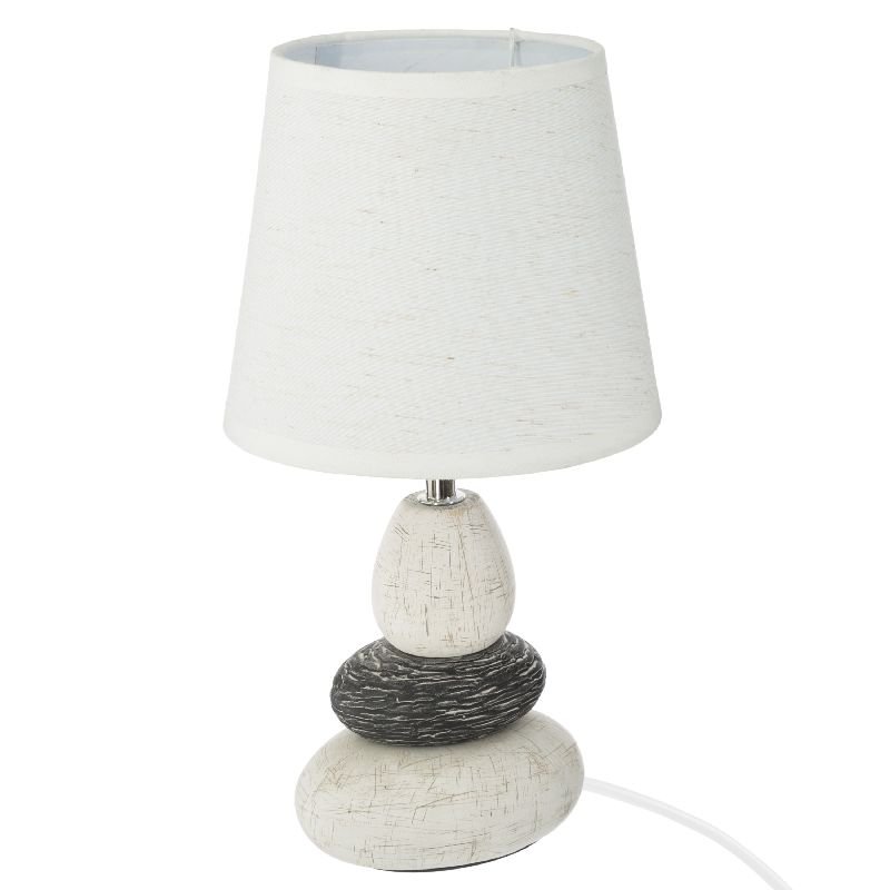 199-000456 Επιτραπέζιο φωτιστικό Rockgem pakoworld Ε27 ivory-ανθρακί Φ18x33εκ - Image 1