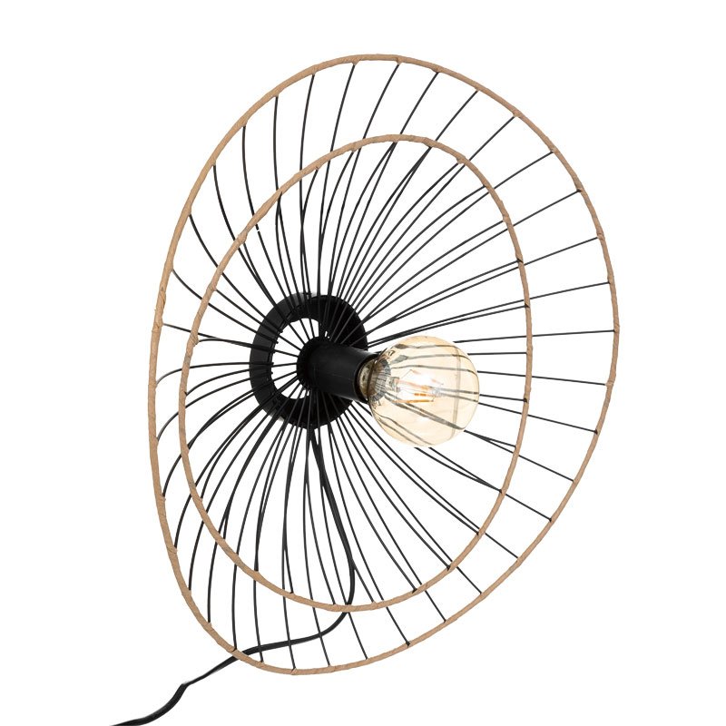 199-000541 Φωτιστικό τοίχου-απλίκα Alara pakoworld E27 40W χρυσό-μαύρο Φ45x11εκ - Image 1