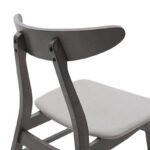 Tραπεζαρία Benson - Orlean pakoworld σετ 5τμχ rustic grey - ύφασμα γκρι 80x80x75εκ - Image 6