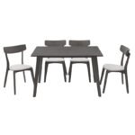 Tραπεζαρία Benson - Toto pakoworld σετ 5τμχ rustic grey - ύφασμα γκρι 120x75x75εκ - Image 2
