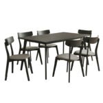 Tραπεζαρία Benson - Toto pakoworld σετ 7τμχ rustic grey - ύφασμα γκρι 150x90x75εκ - Image 2