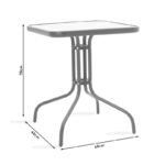 Τραπεζαρία Watson-Calan σετ 3τεμ pakoworld μέταλλο-textilene καφέ 60x60x70εκ - Image 6