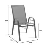 Τραπεζαρία Watson-Calan σετ 3τεμ pakoworld μέταλλο-textilene καφέ 60x60x70εκ - Image 7