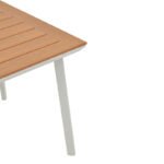 Τραπεζαρία Synergy-Raven σετ 3τεμ pakoworld λευκό αλουμίνιο και plywood σε φυσικό χρώμα 80x80x74εκ - Image 8