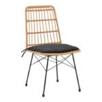 Τραπεζαρία Naoki U σετ 7τεμ pakoworld rattan pe σε φυσική απόχρωση και μαύρο μέταλλο 160x90x78εκ - Image 6