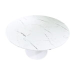 Τραπεζαρία Balou-Parker pakoworld σετ 5τεμ λευκό-μπεζ Φ120x73εκ - Image 6
