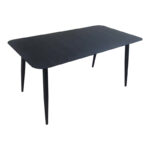 Τραπεζαρία Heven Vista pakoworld σετ 5τεμ μαύρο αλουμίνιο 150x80x72εκ - Image 5