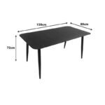 Τραπεζαρία Heven Vista pakoworld σετ 5τεμ μαύρο αλουμίνιο 150x80x72εκ - Image 7